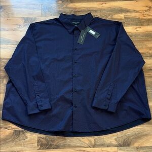 Shaquille O’Neal XLG Size 5XL Purple Black Woven Dress Shirt NWT